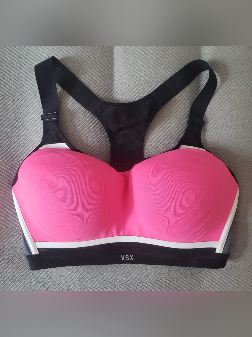 VSX Pink and Black Racerback High-Impact Sports Bra